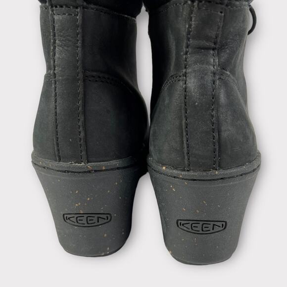 Keen Akita Leather Lace-Up Wedge Ankle Boot Size 7 - Picture 2 of 8